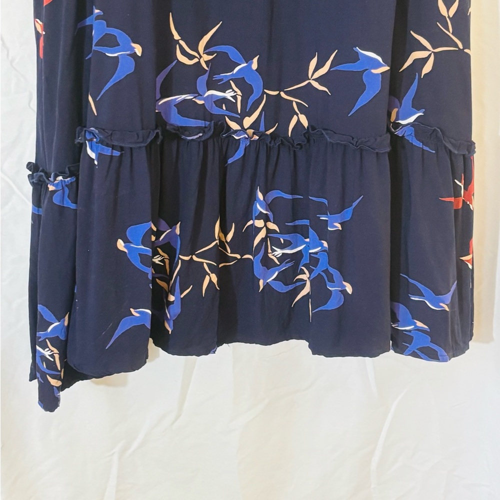 Anthropologie Maeve Western Cut Ruffle Skirt Bird Print 20W - Picture 6 of 9